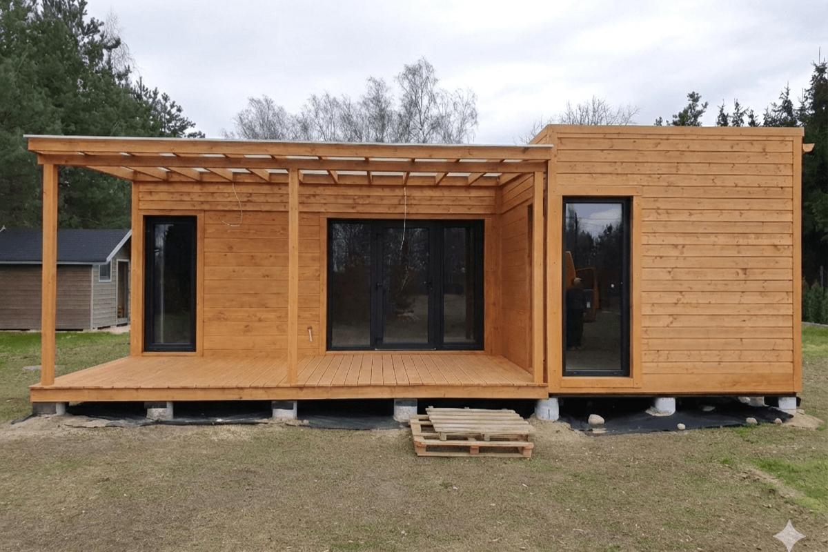 Модульный дом 45 м² с двумя спальнями для семьи