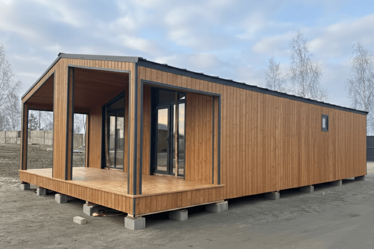 Модульный дом для круглогодичного проживания 84 м² (12х7м)