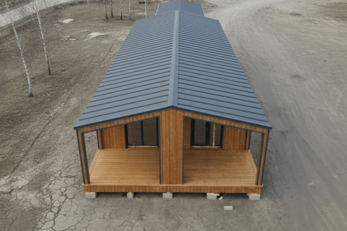 Модульный дом для круглогодичного проживания 84 м² (12х7м)