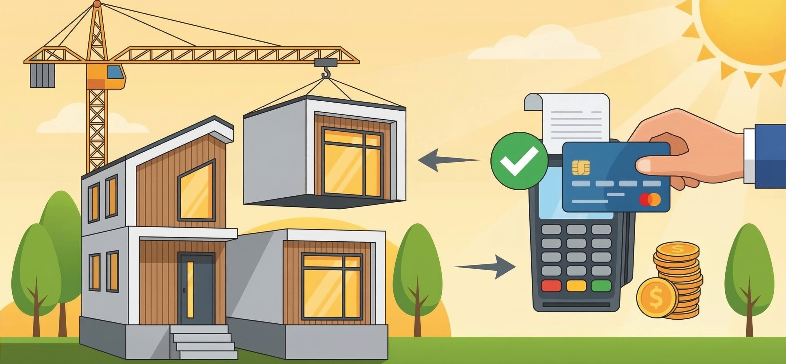 Оплата строительства модульного дома